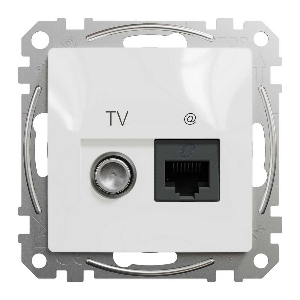 Розетка Schneider Sedna Design белая компьютерная RJ45 Cat.6 UTP+TV ( SDD111469T )